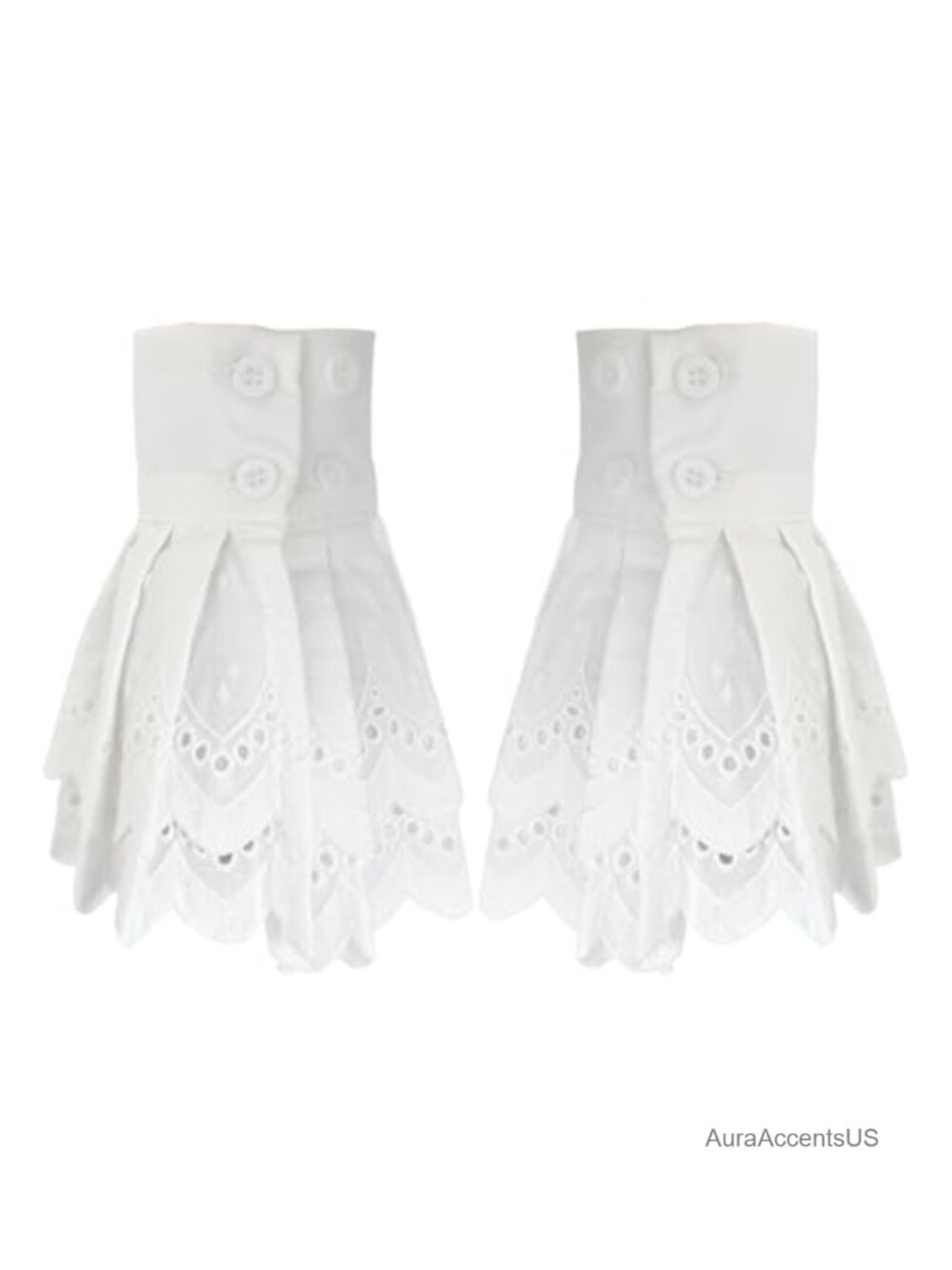 Detachable Ruffled Wrist Cuffs Pleated Stretch Bracelet Costume Layered False